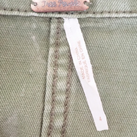 Free People Charlie Utility Jumpsuit Coveralls Olive Army Green Sz 4 No Belt - Picture 2 of 13